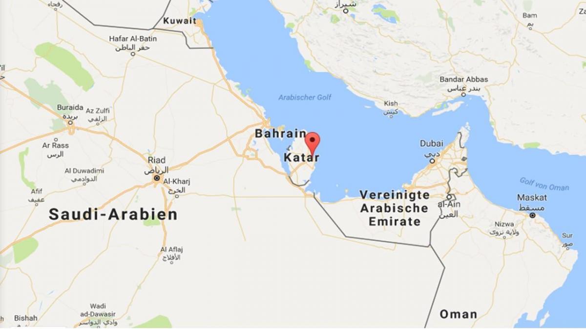 kart av doha, qatar på verdens kart