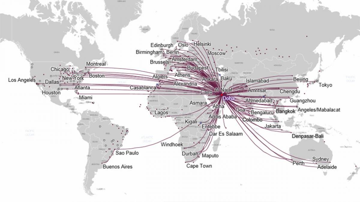 rute qatar airways