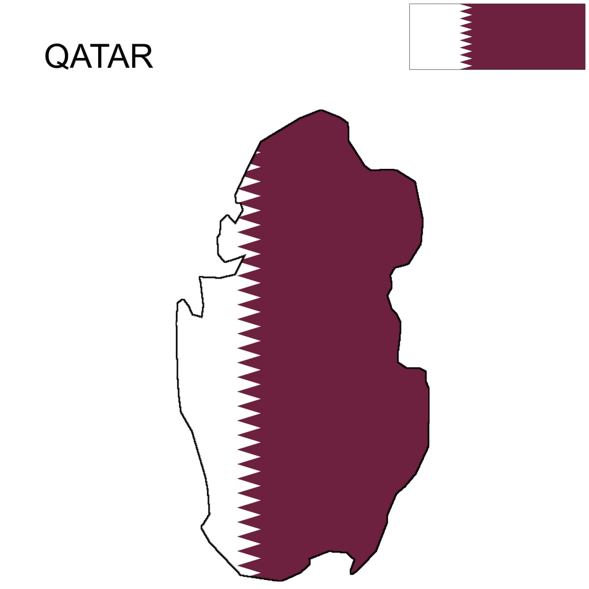 Kart av qatar flagg