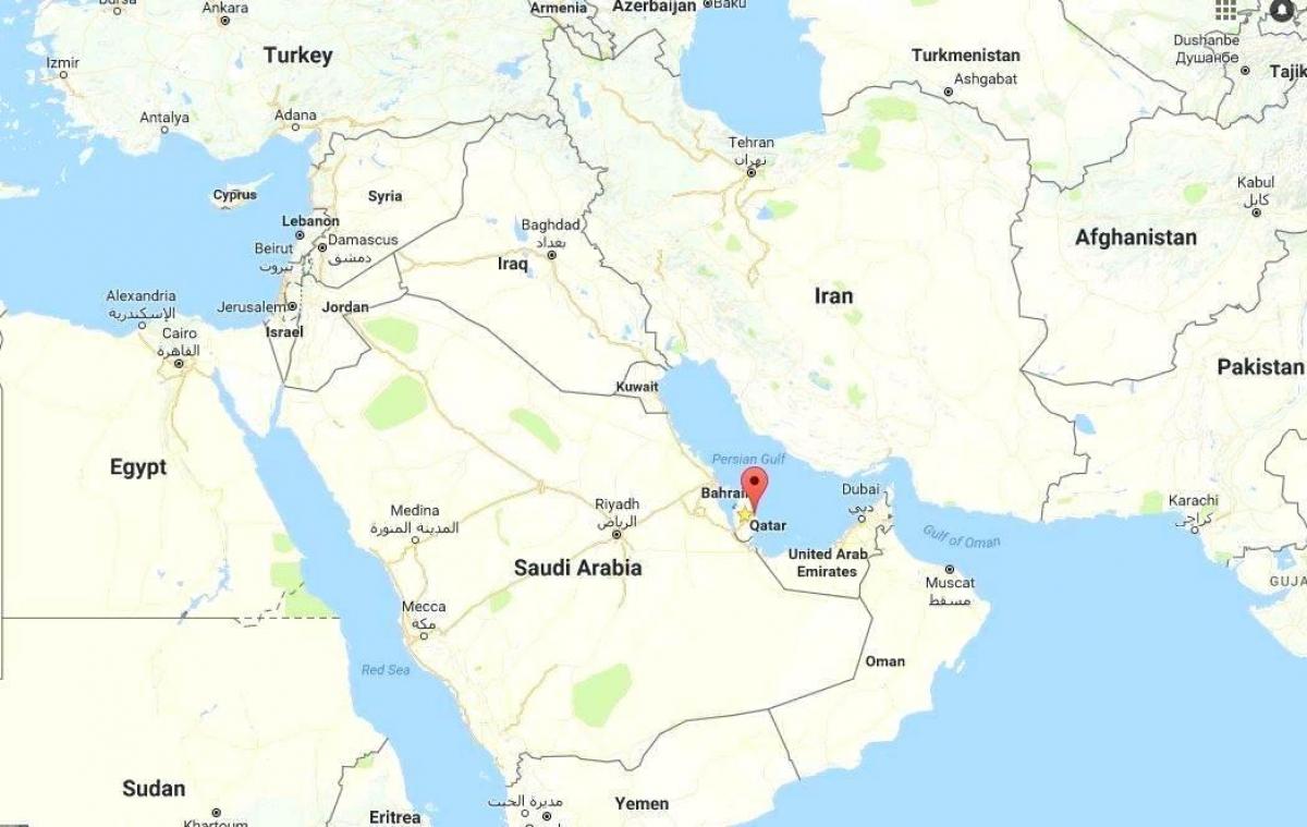 verdenskart som viser qatar
