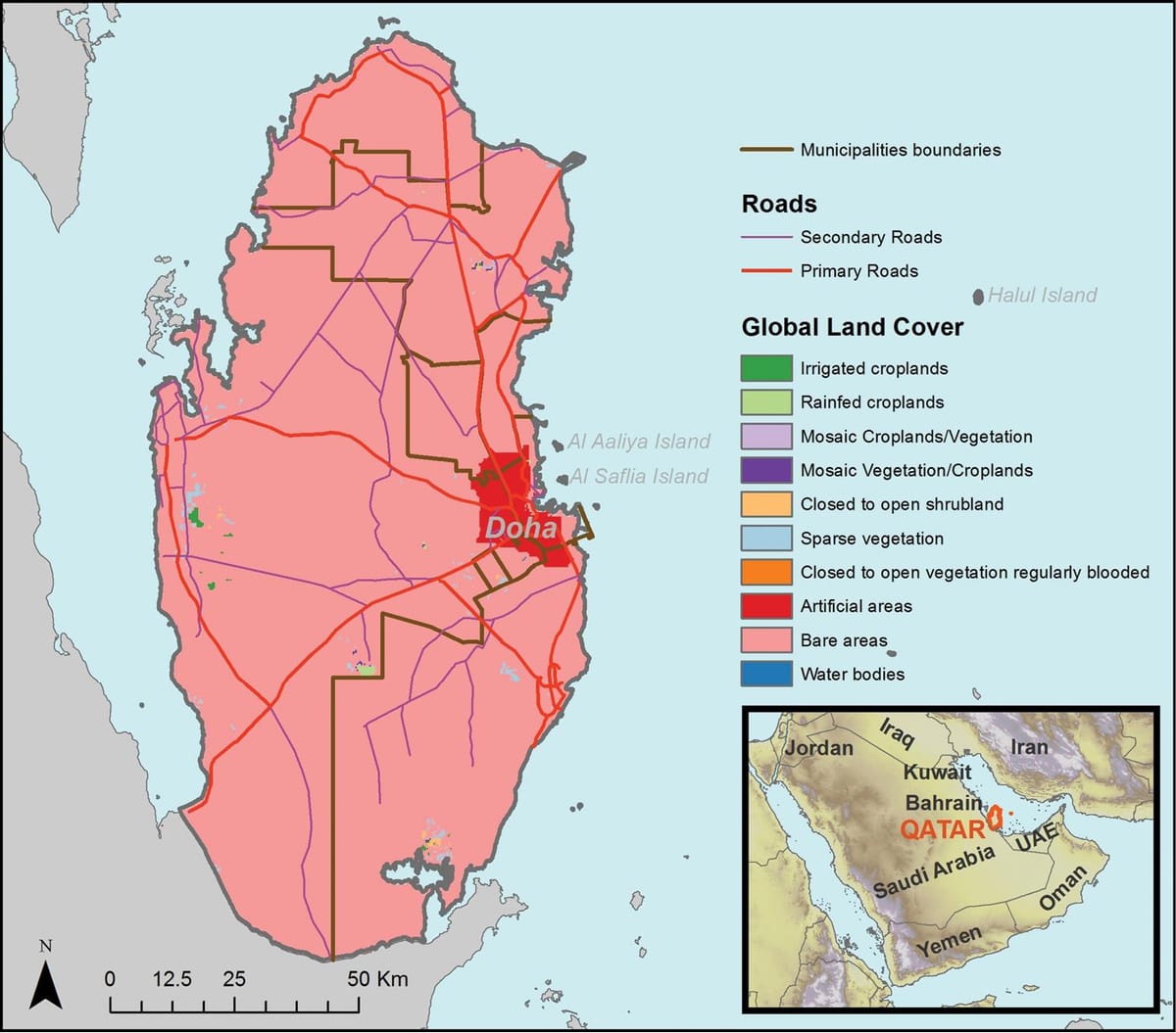 Kart av qatar klima