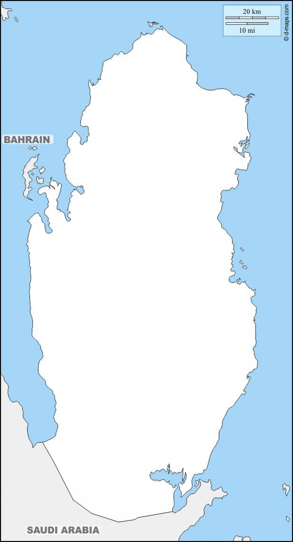 Kart av qatar omrisset