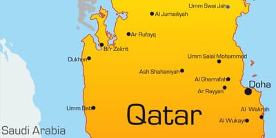 Kart over hovedstaden i qatar 