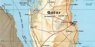 Kart over øyene qatar 