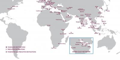 Qatar airways nettverk kart