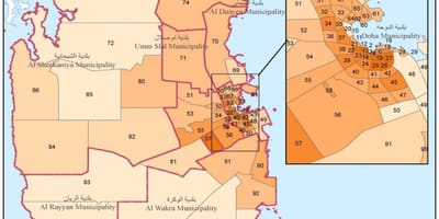 Kart av qatar befolkning