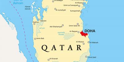 Qatar kart med byer