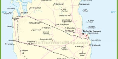 Kart av qatar detaljert