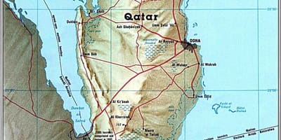 Kart av qatar fysisk