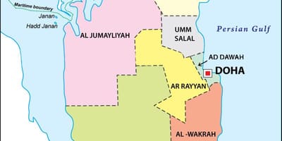 Kart over regionen qatar